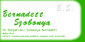 bernadett szobonya business card